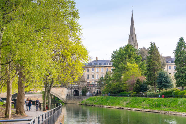 istock Pastoral scene in Bath, England on the River Avon 1200644671