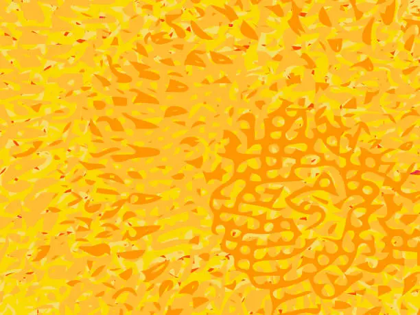 Vector illustration of Sunflower Bee Camouflage Wallpaper Texture 2D Dark Yellow Gold Orange