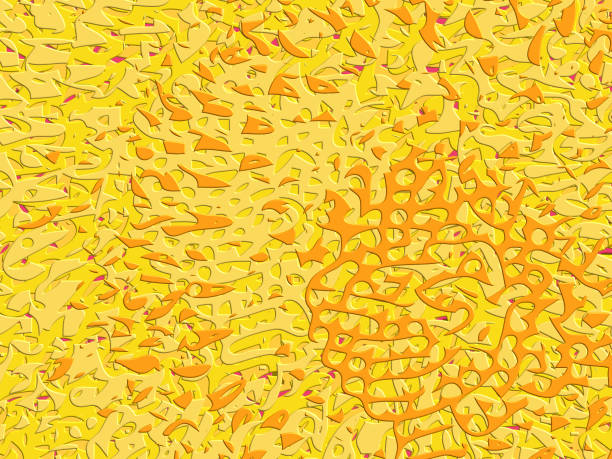 해바라기 꿀벌 위장 벽지 질감 3d 어두운 노란색 골드 오렌지 - bee flower backgrounds golden sunflower stock illustrations
