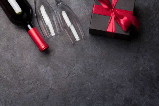 istock Valentines day with wine and gift box 1200647942
