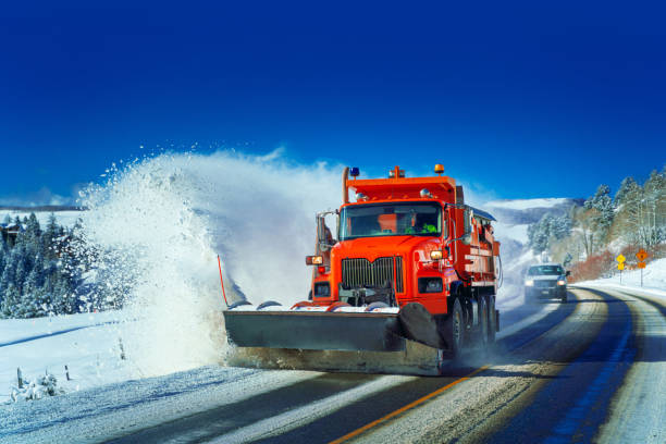 Snow plow Colorado Highway USA Snow plow Colorado Highway USA snow plow stock pictures, royalty-free photos & images