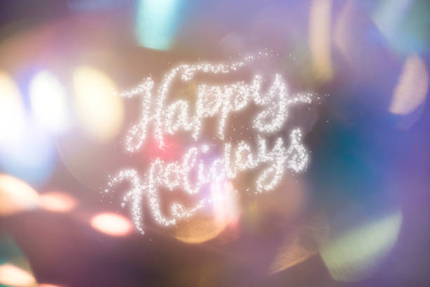 Happy Holidays Phrase Formed by Shiny Confetti with Colorful Background