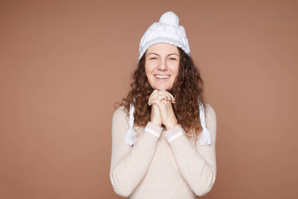 istock Delighted attractive female model with sincere smile 1200652074