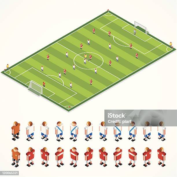 Strategia Di Calcio Kit - Immagini vettoriali stock e altre immagini di Assonometria - Assonometria, Campo da calcio, Calciatore