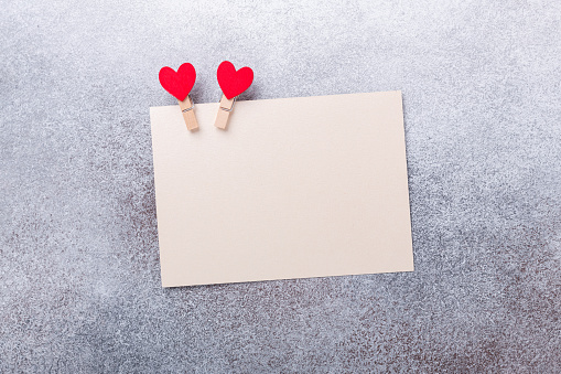 Blank greeting card. The concept of Valentine Day. Copy space for your text - Image