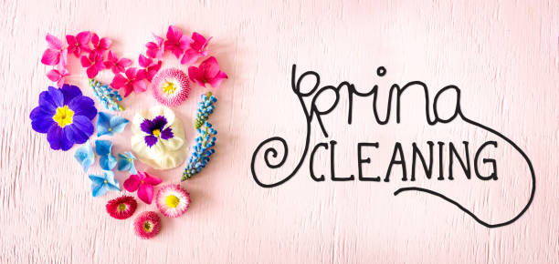 istock Spring Flower Blossoms Heart, Calligraphy Spring Cleaning 1200674687