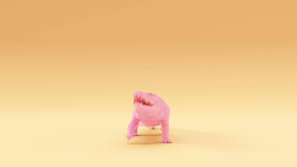istock Pink Gold Crocodile Warm Cream Background 1200675301