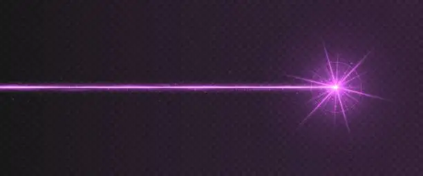 Vector illustration of Purple laser beam light effect isolated on transparent background