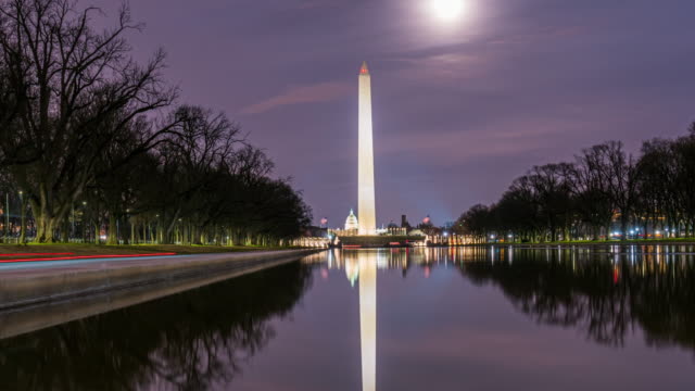 Time Lapse of Washington Monument with Reflecting Pool