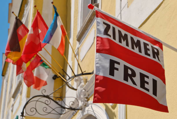 Typical flag indicating that rooms are vacant. Gastronomy - Hotel business - Accommodation companies