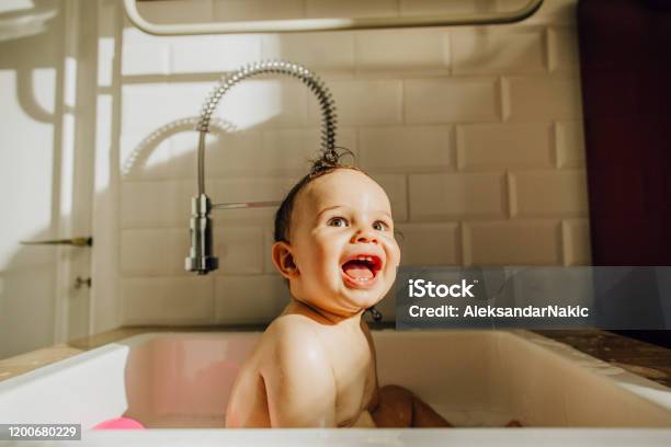 Babys Having A Bath Stock Photo - Download Image Now - Baby - Human Age, Baby Bathtub, Shower