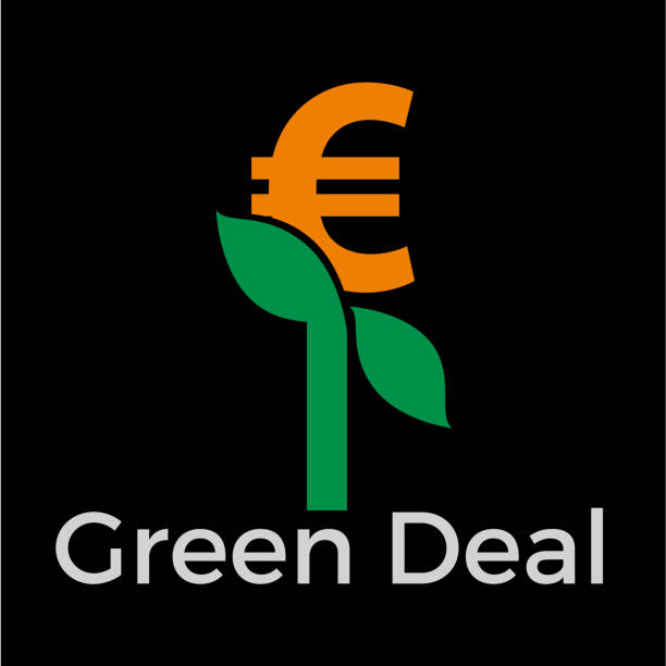 Green deal. Conceptual illustration with flowers and euro sign Green deal. Conceptual illustration with flowers and euro sign budget cuts stock illustrations