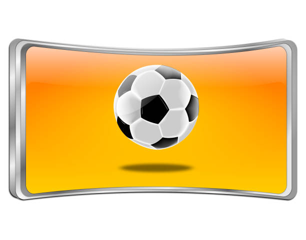 istock Button with Soccer ball - 3D illustration 1200681806