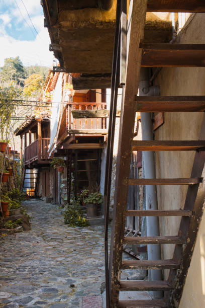 istock Old traditional house on flowing mountain river 1200681924