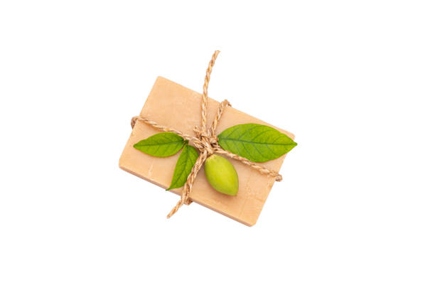 istock Organic spa soap. Handmade Soap closeup. Natural handmade soap and bath salt for aromatherapy. 1200682492