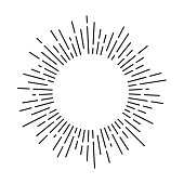 istock Sun rays circle frame with lines. Vintage sunburst. Vector illustration. 1200683665