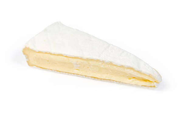 istock Piece of brie cheese on a white background 1200684330