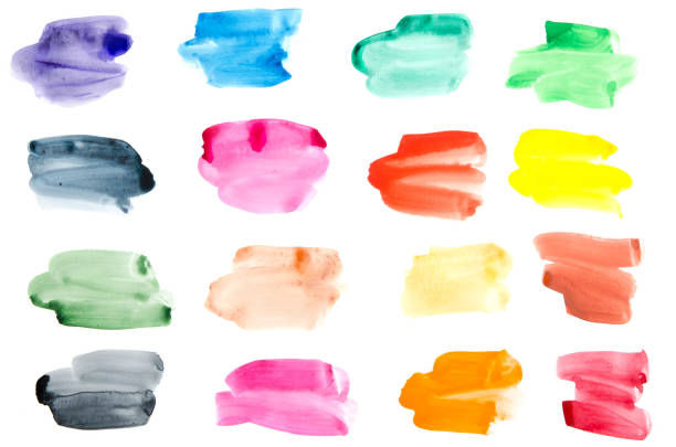 Set of watercolor stain on a white background. - Image