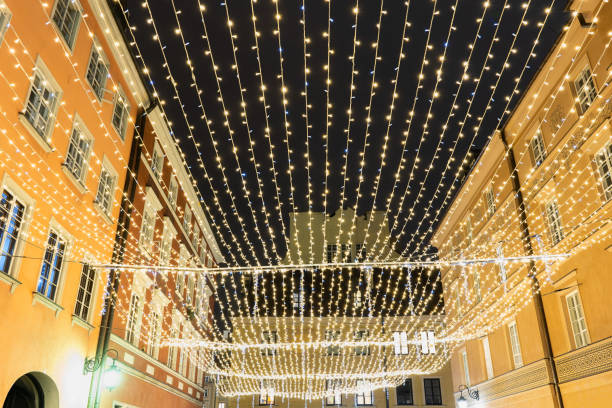 istock Christmas Lights Night Illumination in Warsaw 1200685910