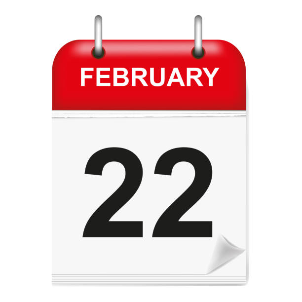 istock Daily calendar sheet in 3d, February day 22 1200685989