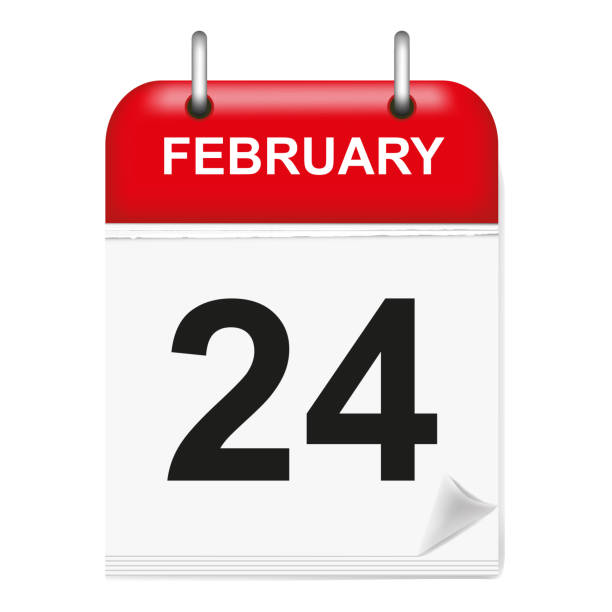 istock Daily calendar sheet in 3d, February day 24 1200686006