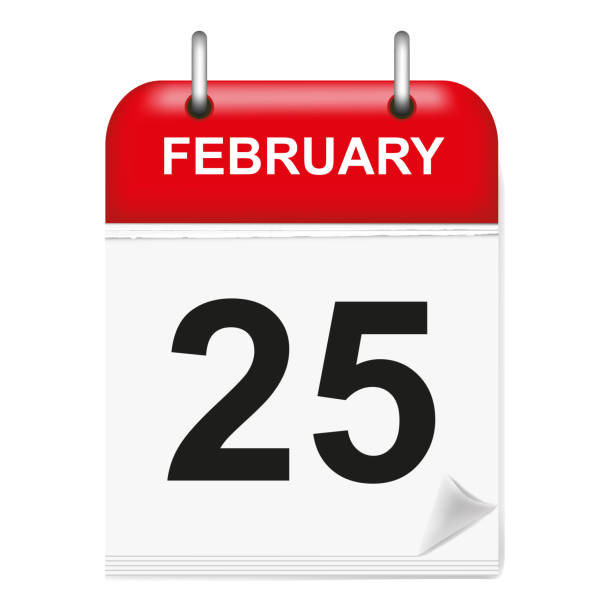 istock Daily calendar sheet in 3d, February day 25 1200686022