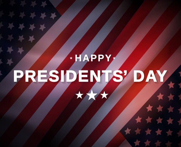 Presidents Day poster with USA flag background. Vector illustration. EPS10