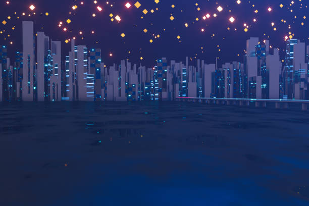 istock Urban road and starry sky,abstract conception,3d rendering. 1200695890