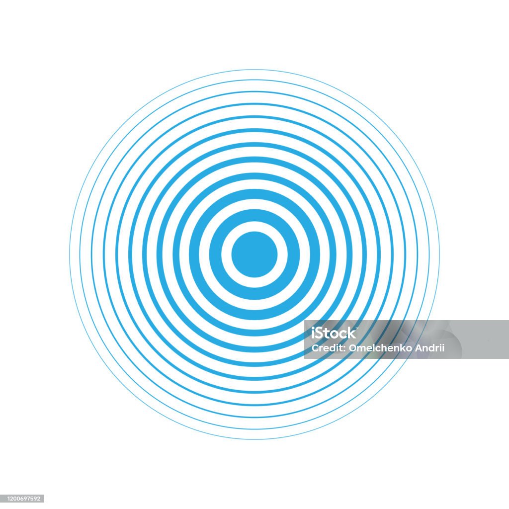 Radar icon blue color simple design Radar icon blue color simple design. Vector Concentric stock vector