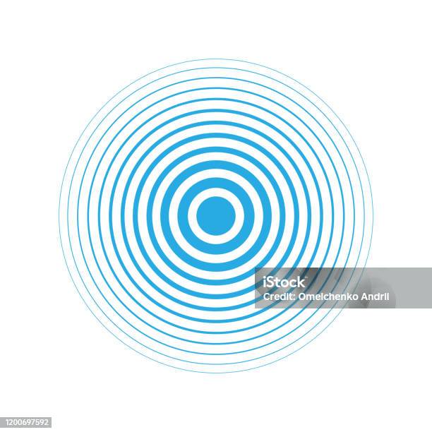 Radar Icon Blue Color Simple Design Stock Illustration - Download Image Now - Concentric, Computer Graphic, Radar