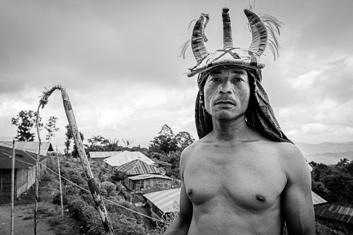 Guerra indonesia Whip Fighter Manggarai People Retrato Isla Flores photo