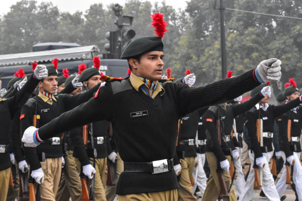 Republic Day 2020 rehearsals at Rajpath. New Delhi, India - January 18 2019: Republic Day 2020 rehearsals at Rajpath. indian navy stock pictures, royalty-free photos & images