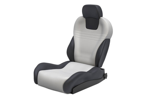 istock One leather bucket seat, car seat. 3D rendering isolated on white background 1200711905