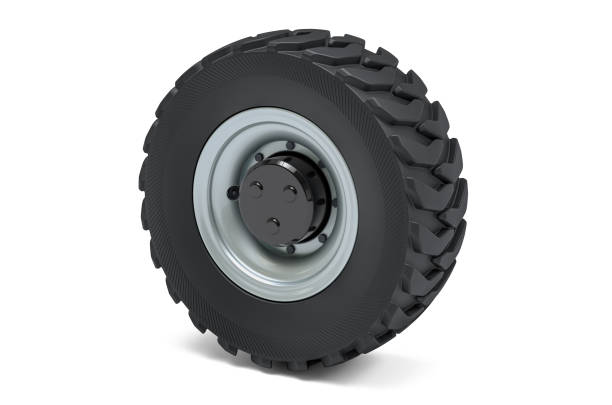 istock Truck wheel, 3D rendering isolated on white background 1200711953
