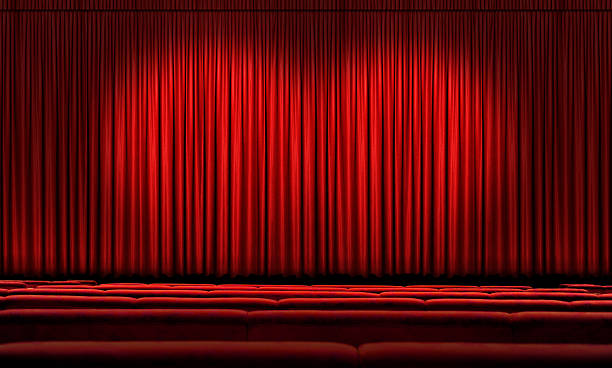 istock Large Red Curtain With Spotlights 120071303