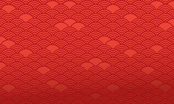 紅色中國圖案，東方背景。向量 - chinese new year 幅插畫檔、美工圖案、卡通及圖標
