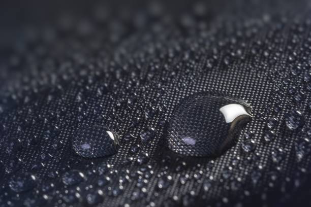 istock Many water drops on waterproof impregnated fabric. 1200715450