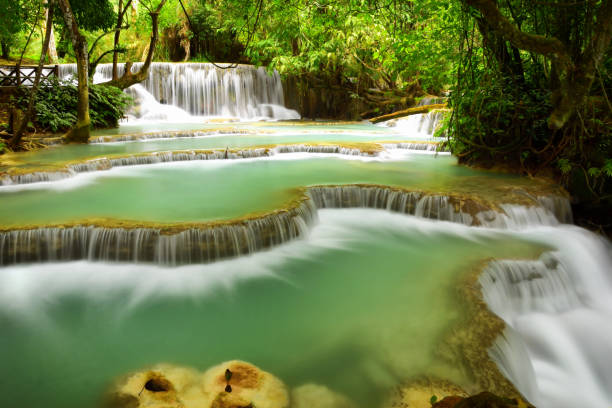 istock Kung Si waterfall at Luang Prabang in Laos 1200716411