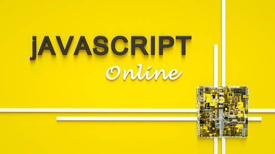 3d Rendering Of Advertising Banner For Javascript Elearning Concept Of ...