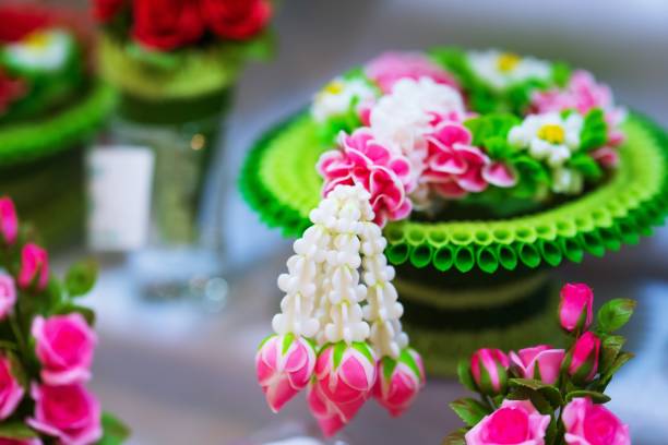 istock Jasmine garland Buddha, Thai style molding art 1200718883