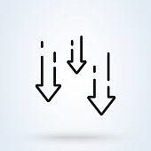 istock decrease reduce arrow line icon. vector Simple modern design illustration. 1200719050
