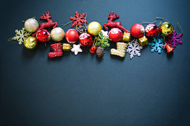 istock Christmas Or New Year Dark Background With Frame 1200719244