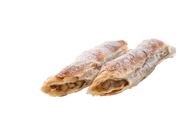 istock delicious strudel apple pie with nuts isolated on white background 1200720264