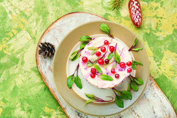 istock Christmas salad with herring 1200722693