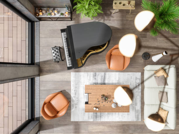 istock Top view of living room interior 1200722746