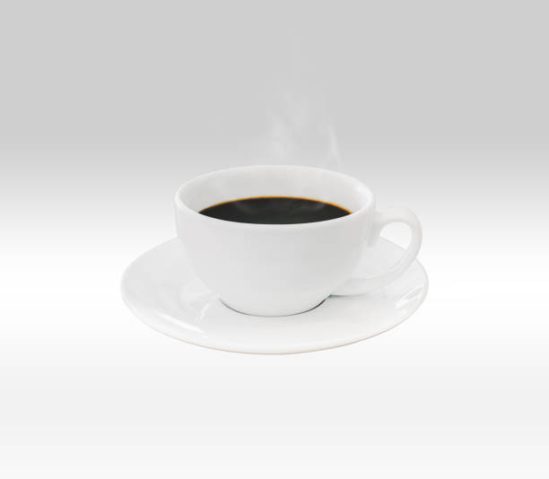 istock Hot aroma coffee on white cup isolated white background 1200724539
