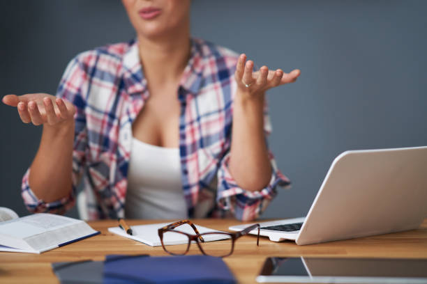 istock Tired female student learning till late at home 1200724938