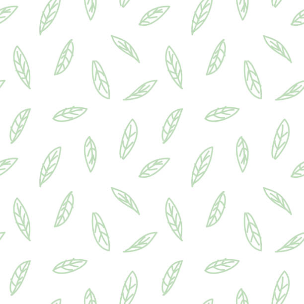 abstrakcyjny liść botaniczny bez szwu wzór - seamless art leaf decor stock illustrations