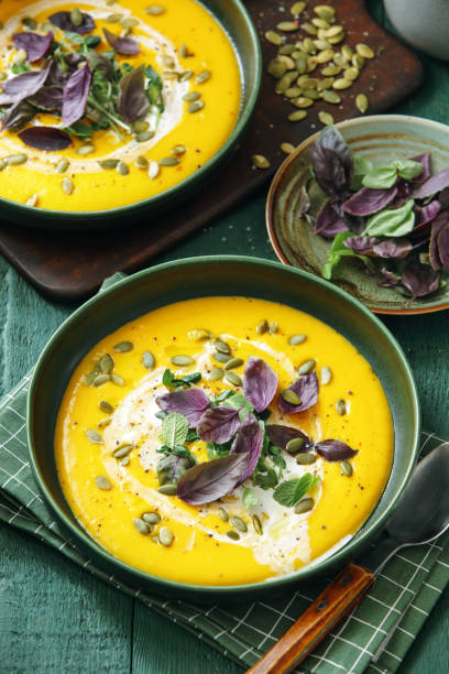 istock Vegan Creamy Roasted Pumpkin Soup 1200732393