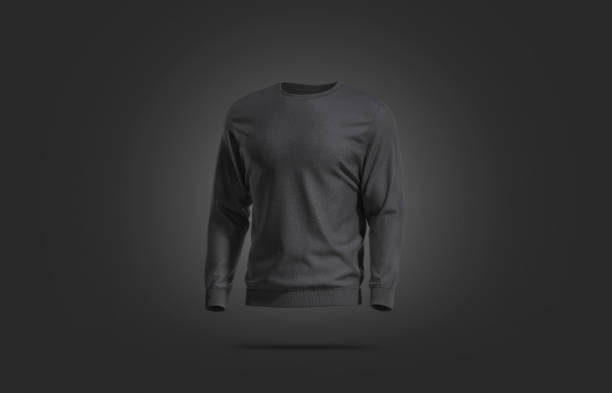 Blank black casual sweatshirt mock up, dark backgroud